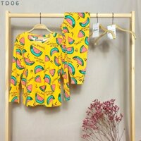🌈 Xuất dư | Bộ đồ ngủ thu đông dài tay hoa quả Doonie cho bé