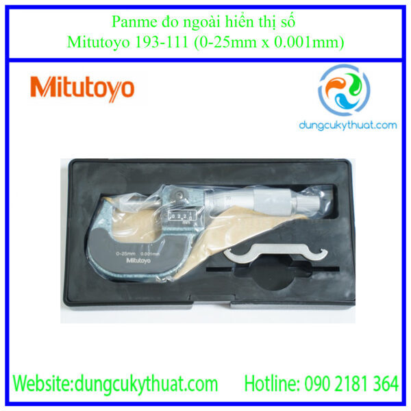 Panme đo ngoài Mitutoyo 193-111, 0-25mm