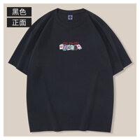 0 Mùa Xuân Mùa Hè Cotton Nguyên Chất Hợp Thời Trang Rời Áo Thun Ngắn Tay Nam Quốc Gia Hợp Thời Trang Thanh Niên Trung Quốc Thêu Nam Văn Hóa Áo Sơ Mi