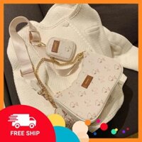 00 Set Túi Đeo Chéo Nữ Đeo Vai Tặng Kèm Ví Nhỏ Cao Cấp Snoopy Da Đẹp - TDC089