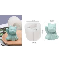 000504K21_Khuôn silicon Mèo May Mắn làm bánh rau câu mừng  khai trương, vía thần tài