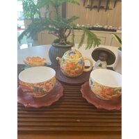 #000626 BỘ THƯỞNG TRÀ LONG PHỤNG 1 ẤM 2 LY