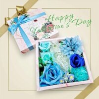 #00128 Hộp quà vuông giấy mềm đựng nước hoa, son, gấu bông tặng vợ, bạn gái