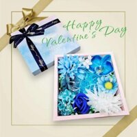#00129 Hộp quà vuông giấy mềm đựng nước hoa, son, gấu bông tặng vợ, bạn gái – mẫu pastel cực xinh