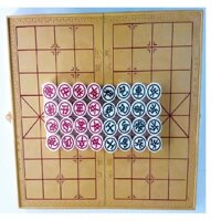 01 Bộ cờ tướng bàn nhựa màu gỗ - bộ cờ nhỏ gọn tiện lợi, con cờ sắc nét