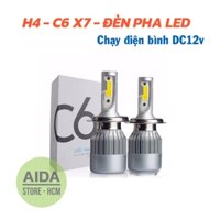 01 bóng đèn pha LED xe máy, ô tô H4 HB2 9003 C6 X7 siêu sáng 36W~24W