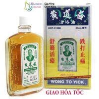01 Chai Dầu Nóng Xoa Bóp Wong To Yick (Huỳnh Đạo Ích) Hong Kong 50ml