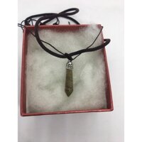 01 dây chuyền handmade màu nâu có mặt đá unakite màu xanh