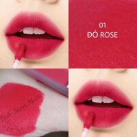 [01 Đỏ Rose] Son Kem Lì Dolly Super Matte Không Chì Màu Đỏ Rose [01] Tách Sét