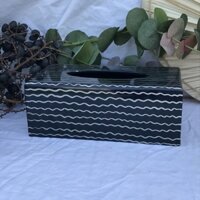 01 Hộp Đựng Giấy Ăn Vỏ Bằng Gỗ Sơn Mài Hình Chữ Nhật Sang Trọng Kích Thước 22*12*H9cm QUÀ TẶNG VIỆT NAM