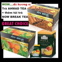 01 hộp trà ĐÀO VÀ CHANH DÂY Ahmad Tea và thêm 10 túi trà Now Break Tea (5 túi trà ĐÀO và 5 túi TRÀ QUẾ)