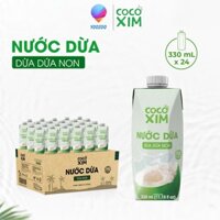 01 Thùng/ 24 Hộp Nước Dừa tươi đóng hộp từ 100% Dừa Dứa non nguyên chất COCOXIM 330ml - YOOSOO MALL