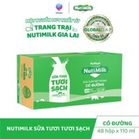 01 Thùng 48 Hộp 180ML/ 110ML NUTIMILK Sữa Tươi Tươi Sạch Ít/ Có đường NUTIFOOD - YOOSOO MALL