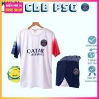 011 Bộ Quần Áo Bóng Đá , Đồ Đá Banh PSG Trắng Mới Nhất Thoáng Mát Không Xù Lông