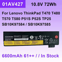 01AV427 SB10K97584 For Lenovo ThinkPad T470 T480 T570 T580 P51S P52S A475 A485 Series Laptop Battery 61++ 10.8V 72Wh 660