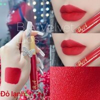 [02 Đỏ Lạnh] Son Kem Lì Nắp Vàng Cao Cấp B.A Màu Đỏ Lạnh