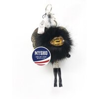 [02] Móc khoá Baby Angel Đen, lông tơ cùng đôi cánh đen đính cườm vàng.