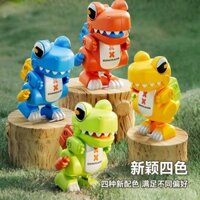 0206 Đồ chơi khủng long vui nhộn, đồng hồ lên dây, hoạt hình động vật thực tế, móc khóa quà tặng, hướng dẫn sử dụng