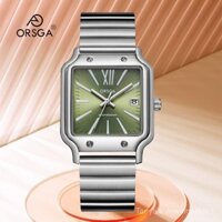 0228-osj orsga thời trang đồng hồ vuông của phụ nữ Ins lịch giản dị Đồng hồ thạch anh cổ điển