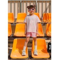 02629 Bộ da cá bé trai bé gái hàng xuất Hàn áo cổ tròn phom suông quần short TVSHOP