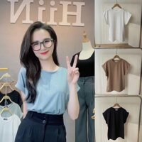 (028) Áo thun tay hến cổ tròn - phong cách basic nhẹ nhàng - chất liệu thun tăm cực mát HiiNClothing