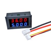 0,28 inch 4-bit DC0-100V 10A Vôn kế Ampe kế màu xanh + đỏ LED Ampe kế Volt kế