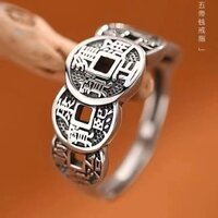 03.17 S999 Retro Phong Cách Mới May Mắn Độc Đoán Năm Hoàng Đế Bạc Đồng Xu Đồng Xu Nhẫn Nam Nữ Chuyển Cá Tính Mở Chỉ Số Ngón Tay S999 Retro Phong Cách Mới Độc Đoán Tiền Năm Hoàng Đế Bạc Đồng Xu Đồng Xu Đồng Xu Nam Nữ Vận Chuyển Cá Tính Mở
