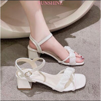 032 Giày quai hậu quai voan chéo cao 5 phân