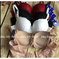 037 - Áo ngực BoYa ren mút dày siêu đẩy,siêu nâng tạo khe 3 móc cài Size (A75-B85)