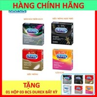 04 hộp bao cao su siêu mỏng Durex Kingtex + Fetherlite + Performa + Pleasuremax