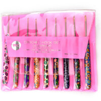 [0.5-2.5MM] BỘ 9 CÂY KIM MÓC LEN HỌA TIẾT BÔNG HOA ĐẦU KIM NHỎ