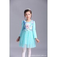 0.5kg Váy Elsa dài tay áo thun co giãn  đẹp
