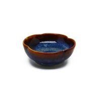 06 Chén chấm hình hoa S1 Đông Gia - xanh sóng biển 8094.Flower fish sauce bowl D9.5