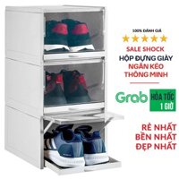 06 Hộp đựng giày nhựa cứng có ngăn kéo thông minh KYS - Màu Trắng - Size Lớn