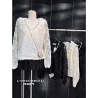 0601 ÁO REN LÔNG THỎ CỔ ĐÁ