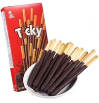 (065) TICKY ĐỎ BÁNH QUY GIÒN PHỦ CHOCOLATE 18G x 12 HỘP - Hộp