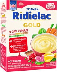 (067) RIDIELAC gold bột ăn dặm 4 vị mặn 200g (4gói 50g) - Hộp