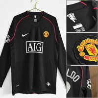 07-08 Áo Thi Đấu Bóng đá Manchester United Away dài tay áo thi đấu hoài cổ số 7 Ronaldo Áo Thi Đấu giải vô địch Châu Âu
