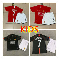 07-08 Manchester United thứ ba RONALDO KIDS áo đấu retro 2007 2008 áo bóng đá