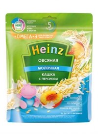 (075) HEINZ NGA bột ăn dặm gạo, sữa đào, omega 3 (5m+) - Gói