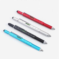 0.7mm Multi Function Level Tool Pen Square Touch Screen Rod Metal Screwdriver Ballpoint Pen Gift Tool School Office Supp