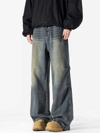 09 Goku Có Thương Hiệu Nước Mỹ Giặt Sạch Ống Thẳng Quần Jean Nam Rộng Thùng Thình