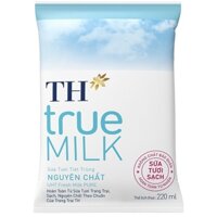 (096) TH TRUE milk sữa tươi không đường bịch 220ml - Bịch