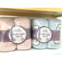 0Gối chặn Little Love cho bé vỏ Modal thêu hình gấu ( xanh ), gối chặn vỏ modal( hồng)