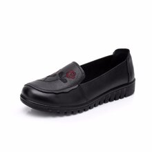 Giày cao gót da bóng trắng phối đen Talaha C034