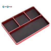 1 / 10 1 / 8 RC Mẫu Xe Kim Loại CNC Bốn Lưới Đơn Giản Đĩa Vít Hộp Bảo Quản Kim Loại Đai Ốc Vít Khay Phụ Kiện Thay Thế Màu Đỏ