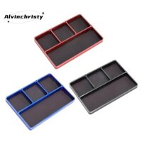 1 / 10 1 / 8 RC Mẫu Xe Kim Loại CNC Bốn Lưới Đơn Giản Đĩa Vít Hộp Bảo Quản Kim Loại Đai Ốc Vít Khay