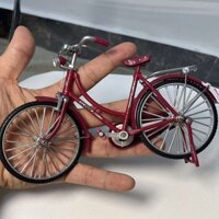 1: 10 Hợp Kim Retro Màu Hồng Xe Đạp Diecast Trang Trí Mô Hình Kim Loại Đồ Chơi Nữ Xe Đạp Mô Phỏng Bộ Sưu Tập Quà Tặng Đồ Chơi