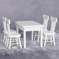 1: 12 Nhà Búp Bê Bàn Ăn Bộ Ghế Giả Vờ Chơi Đạo Cụ Cuộc Sống Cảnh Trang Trí Nội Thất Thu Nhỏ Cho Bàn Cát Ga Tàu