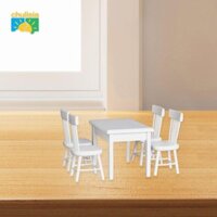 1: 12 Nhà Búp Bê Bàn Ăn Bộ Ghế Giả Vờ Chơi Đạo Cụ Cuộc Sống Cảnh Trang Trí Nội Thất Thu Nhỏ Cho Bàn Cát Ga Tàu